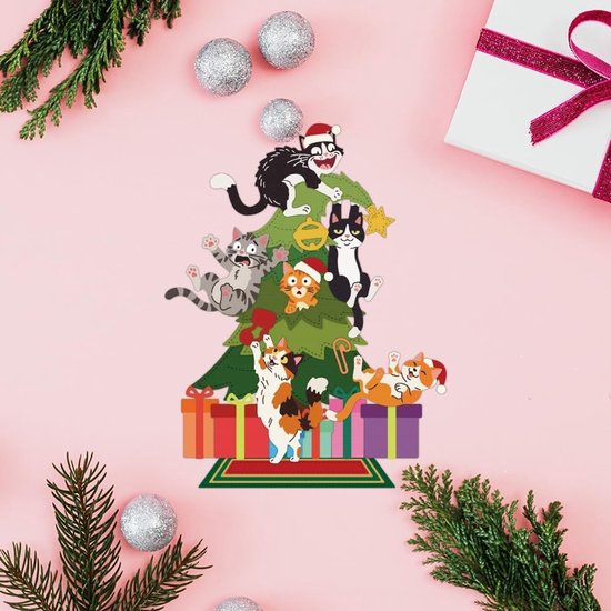 Kerstboom Snijstansen - Kerstboomkat - 175 x 110 x 0,8 mm en 160 x 110 x 0,8 mm - Hoogwaardig Koolstofstaal - Voor Kaarten en Knutselprojecten — afbeelding 4