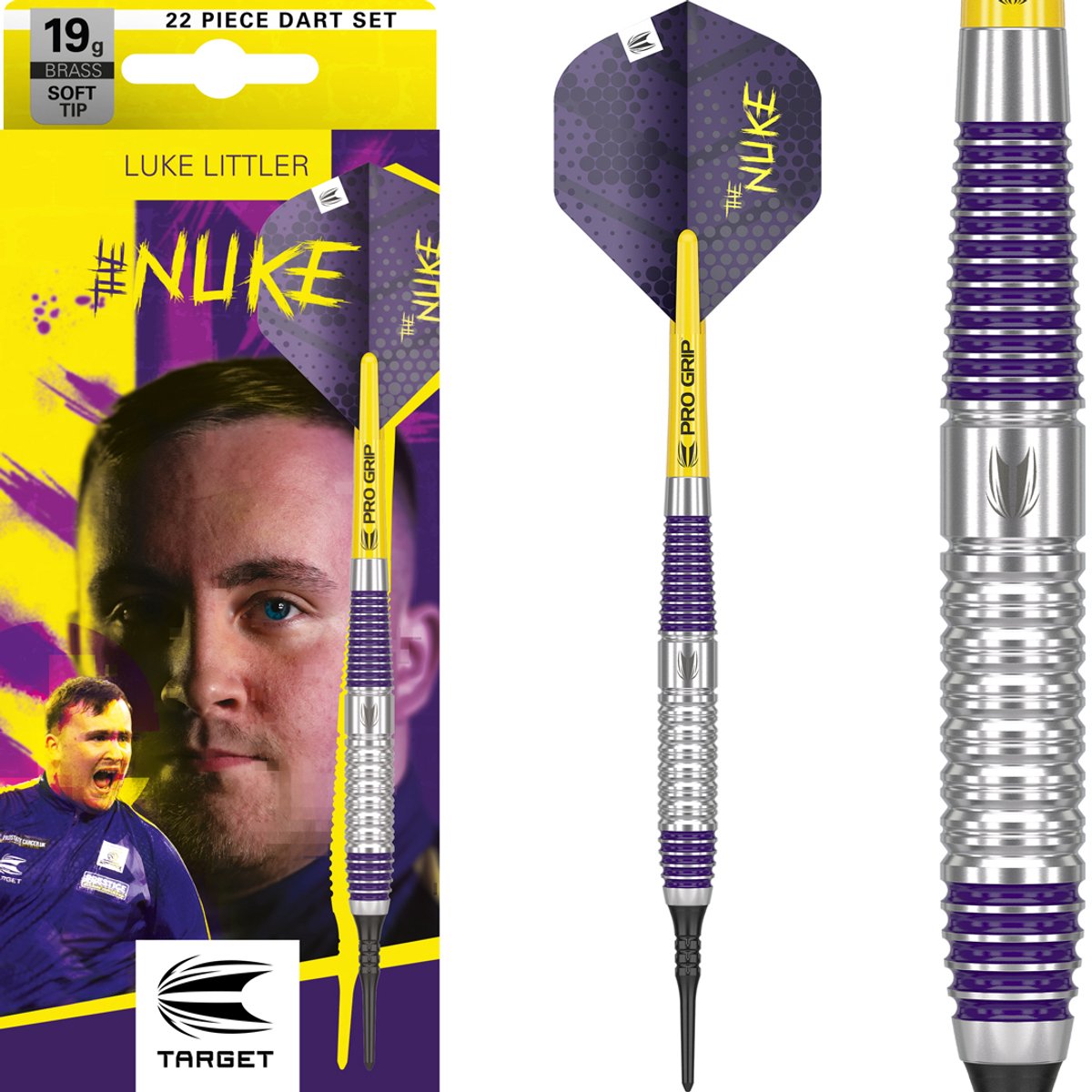 Target Luke Littler Brass Set 22 Pieces - Soft Tip Darts