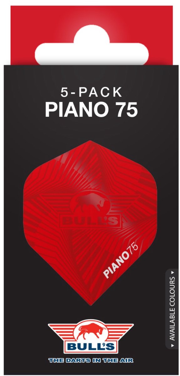 Bull's Flights Piano 75 nr.2 Red 5 Pack van Bull's — afbeelding 2