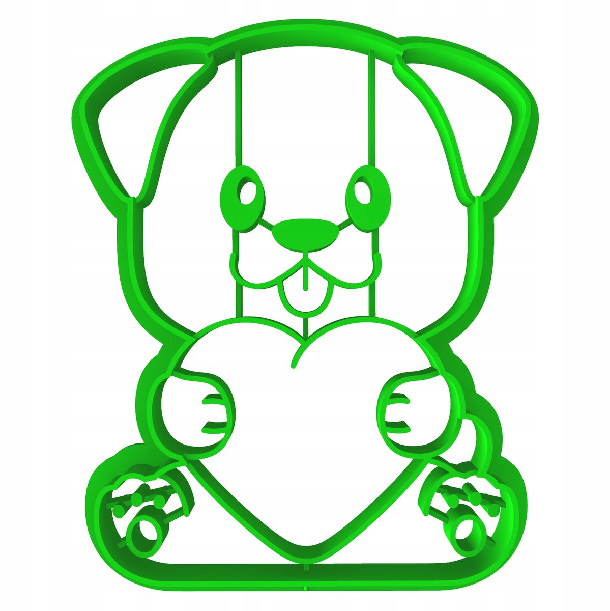Koekjesvorm Hart Hondje - Valentijn - 8cm - PETG