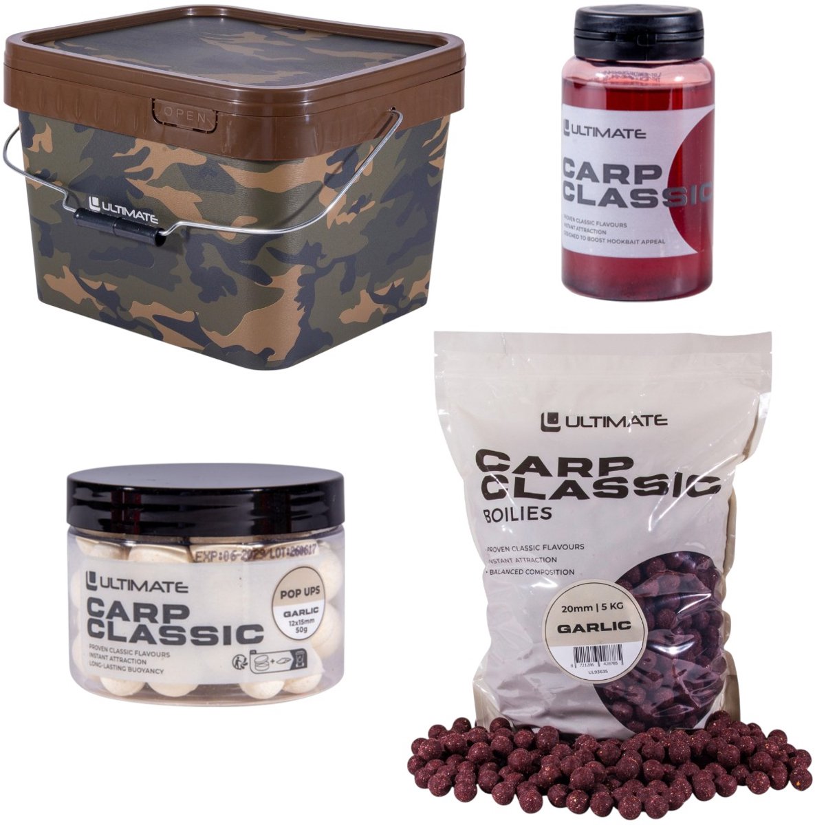 Ultimate Bucket Deal Carp Classic Garlic (Incl. 5kg boilies) - Karper Set