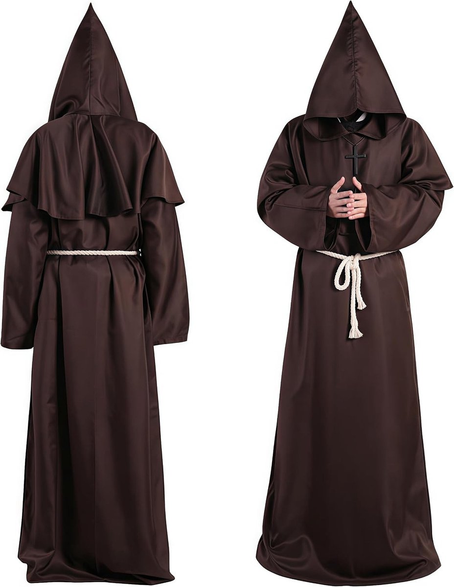 Monnikskostuum - Bruin - L - Polyester - Voor Volwassenen