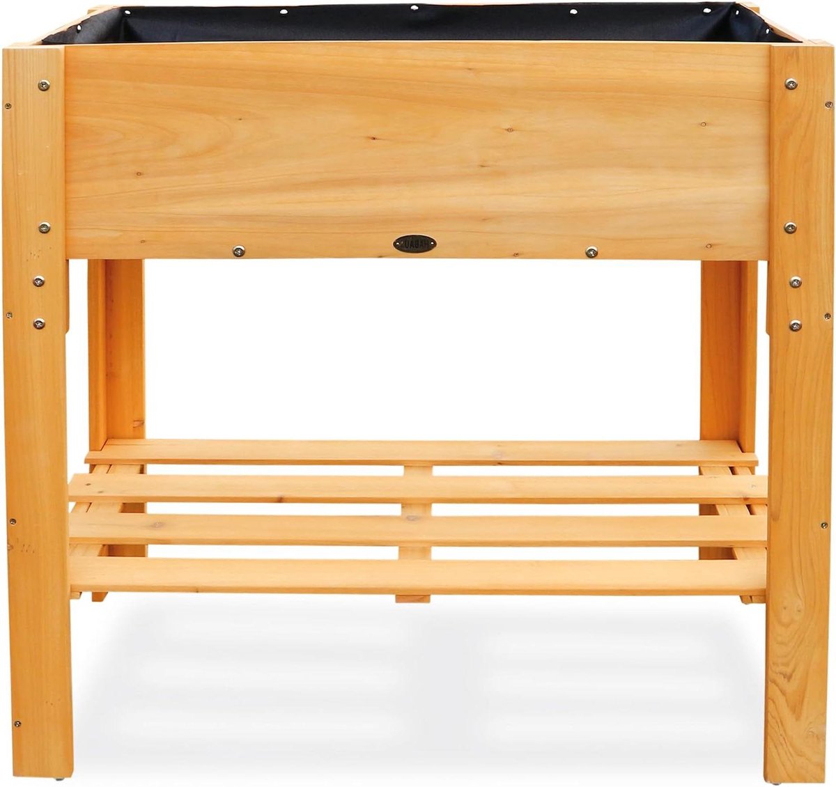 Verhoogd bloembed - Kweekbak Hout - Balkon Tuinieren - Met Legplank - 80 x 40 x 79 cm - Natuurlijk