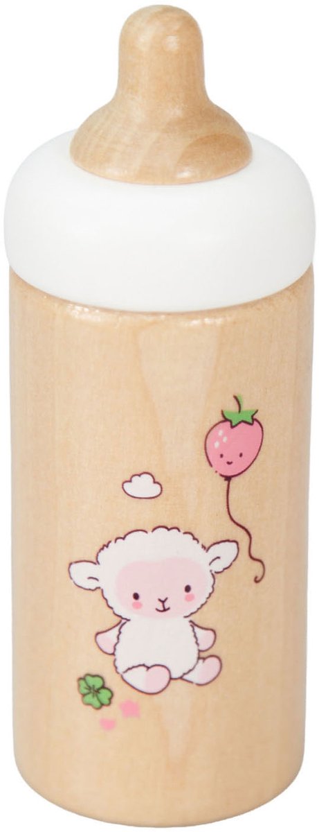 Houten Fles voor Poppen Schaapjes