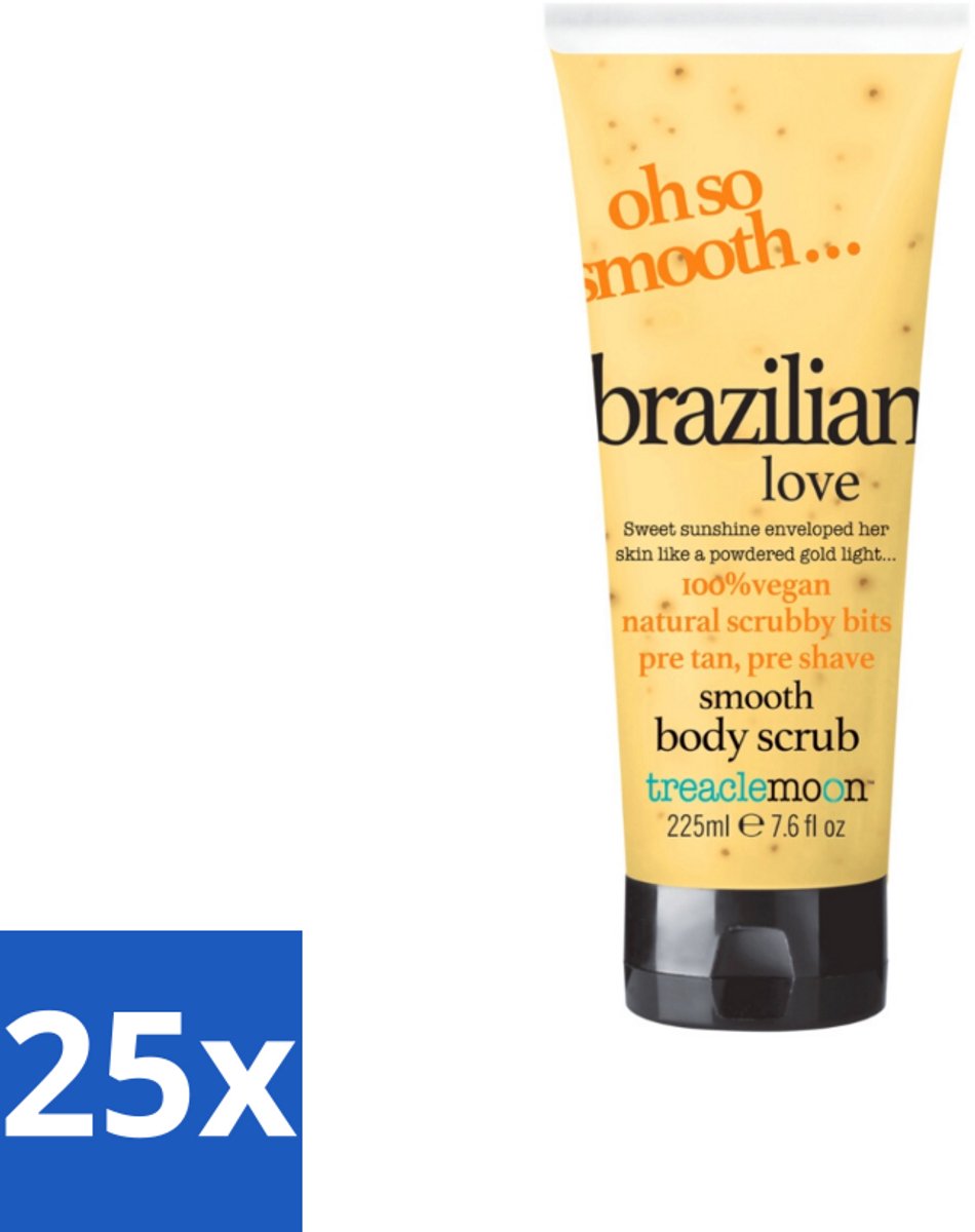 25 x Treaclemoon – Body Scrub – Brazilian Love – 225 ml - Body Scrub - Exfoliatie - Braziliaanse Koffieolie - Suiker Scrub - Natuurlijke Huidverzorging