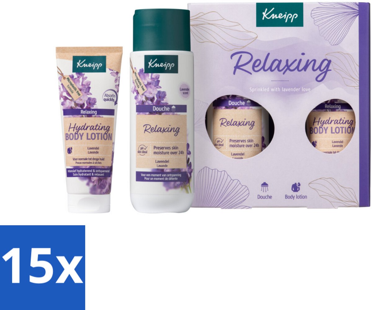 15 x Kneipp – Relaxing Moments – Geschenkset – Lavendel – Douchegel & Bodylotion - Ontspanning - Lavendel - Douchegel - Bodylotion - Geschenkset