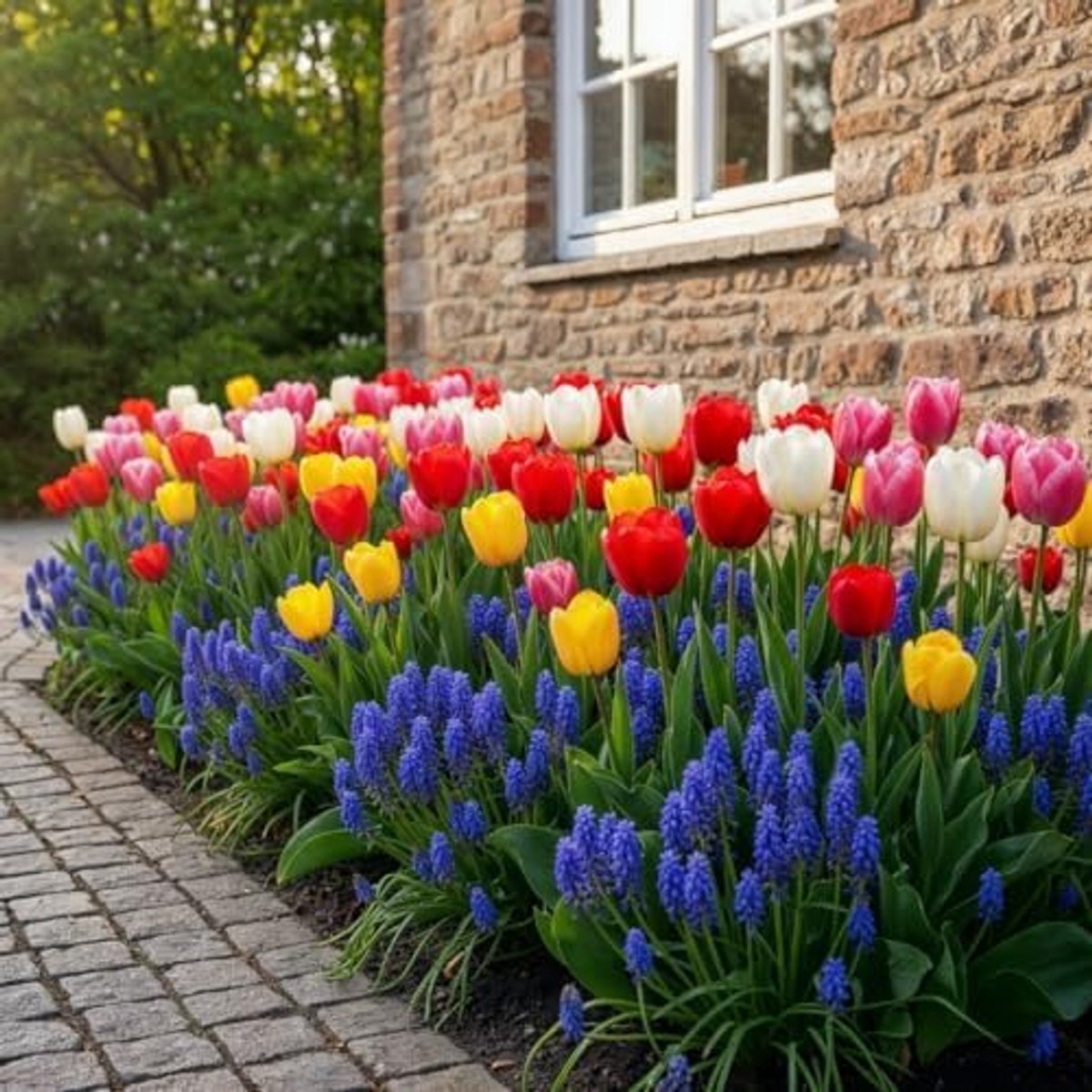 Tulpen & Muscari - Mix - 40 stuks - Bloembollen - Meerkleurig - Bloem bollen - Tulpenbollen