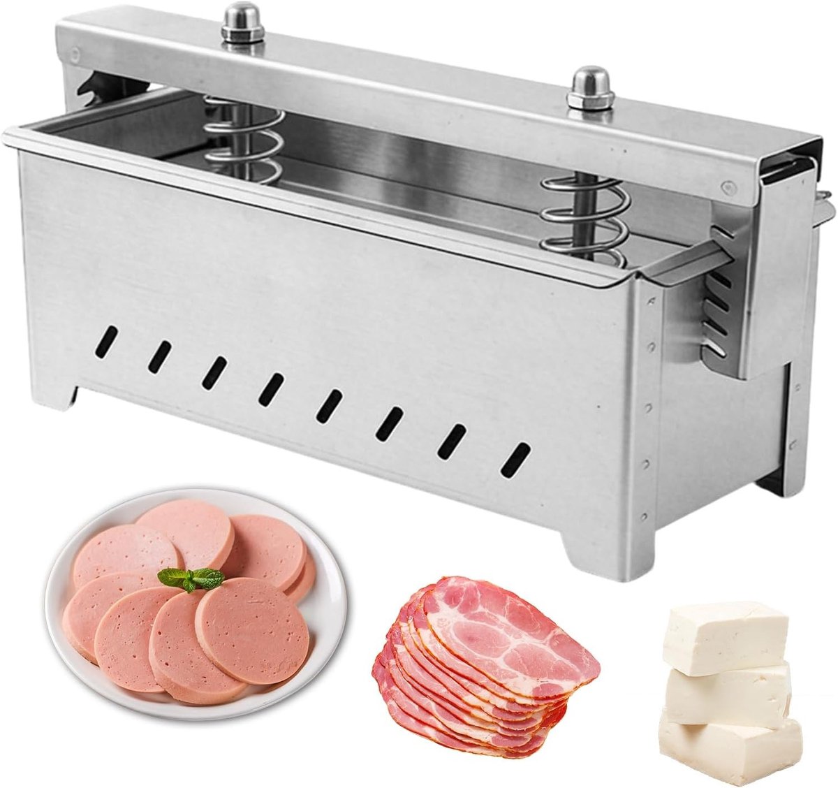 Tofu Pers met Verstelbare Druk, Ideaal voor Kaas, Vlees en Ham, RVS Constructie, Inclusief Afneembare Basisplaat, Perfect voor Steak, Kip en Varkensvlees