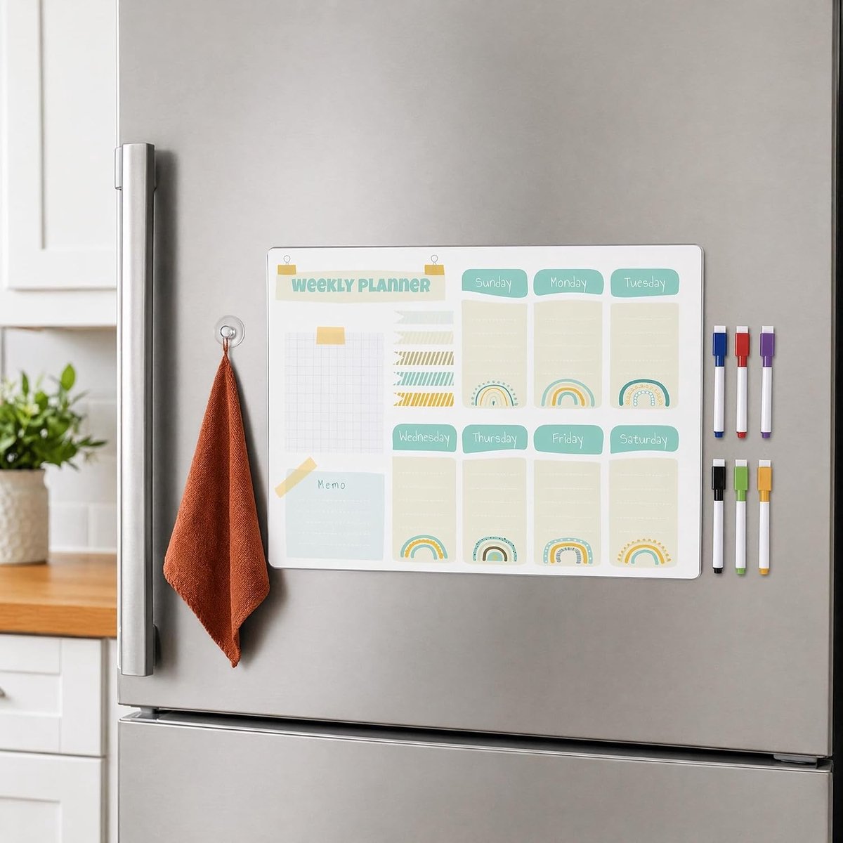 Magnetisch Whiteboard - Wit - 40,6 x 30,5 cm - Afwasbaar en Herbruikbaar - Voor Familieplanning en Organisatie