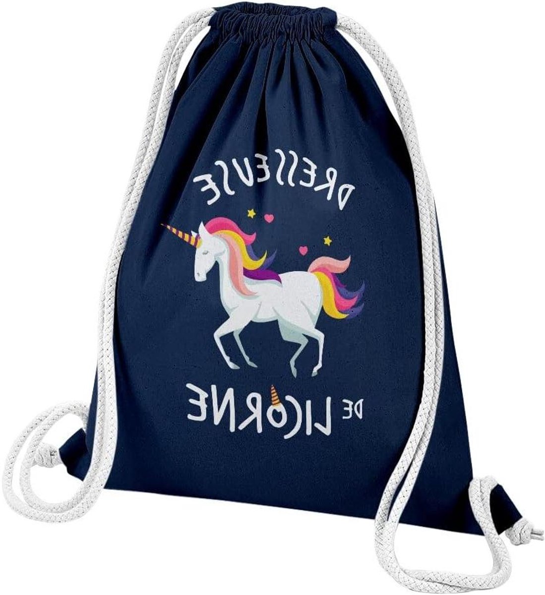 Gymtas Katoen - Sporttas Trekkoord - Sporten en Strand - Milieuvriendelijke Inkt - 12 Liter - Blauw