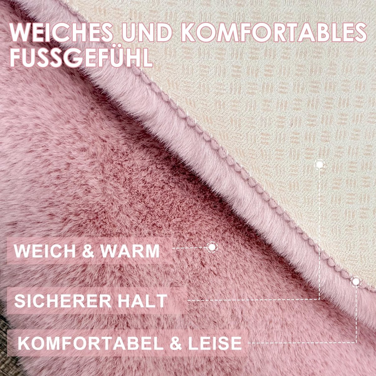 Elzusha - Loper 60 x 180 cm, Roze, Wasbaar, Antislip