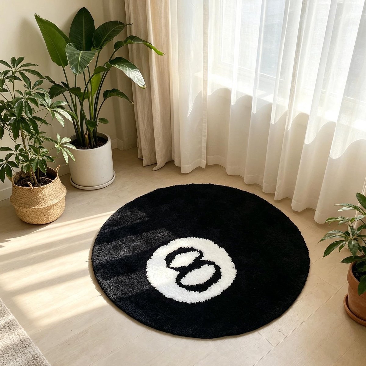 Elzusha - Modern Rond Vloertapijt met Antislip Onderkant