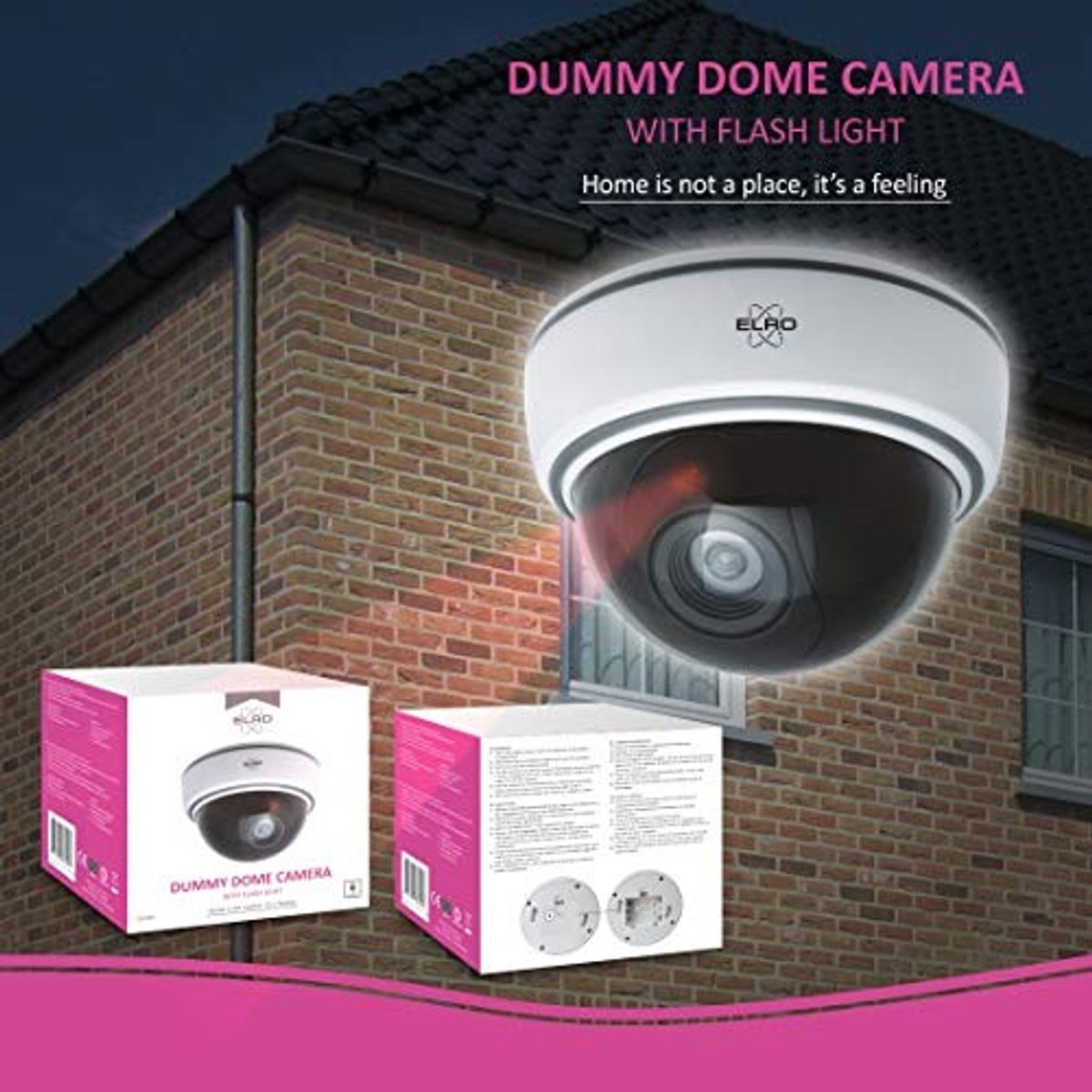 Elzusha - Dummy Dome Camera met Flits - Beveilig je Huis Effectief