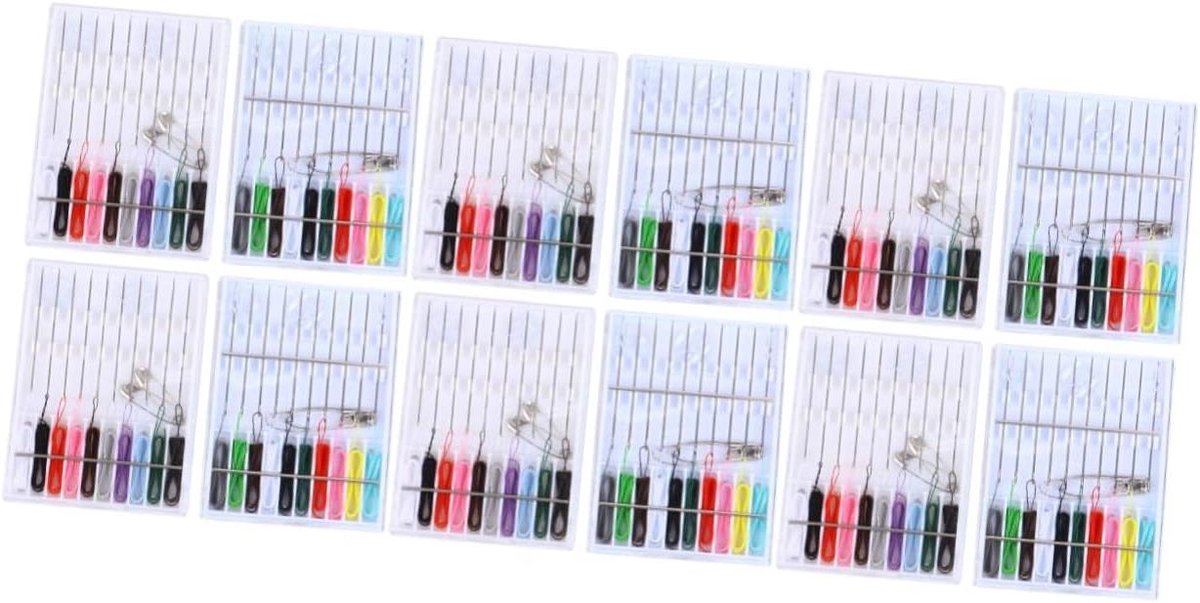 Naaisetje - Reis naaisetje - Kleine reparaties - 12 opbergdozen - 120 naalden - Gemengde kleuren