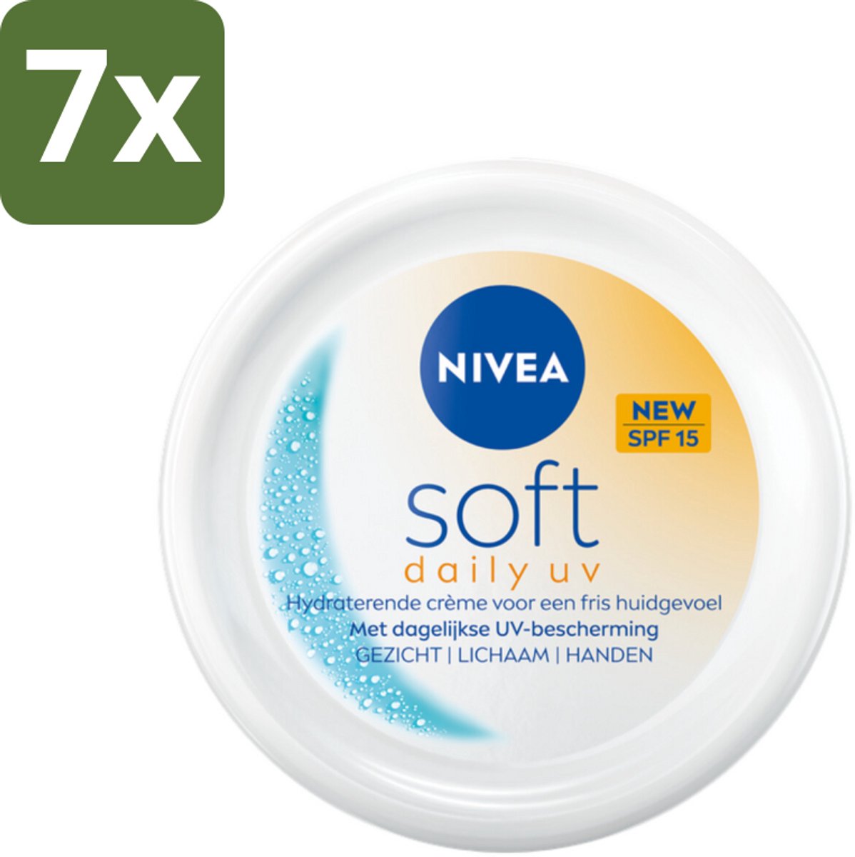 NIVEA – Bodycrème – Soft Daily UV SPF 15 – 250 ml - Bulkverpakking - 7 stuks