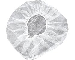 Sumedtec - Verpakking met 100 witte wegwerp-vliesmutsen, elastisch, stofdicht, voor artsen, laboratoria - ShopVlot