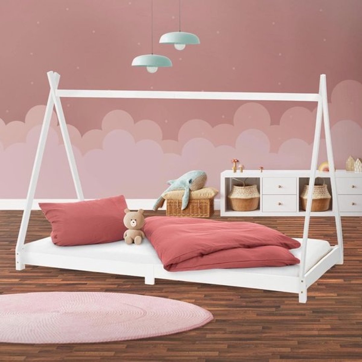 Tipi Kinderbed 90 x 200 cm - Houten Jeugdbed Voor Spelen En Slapen