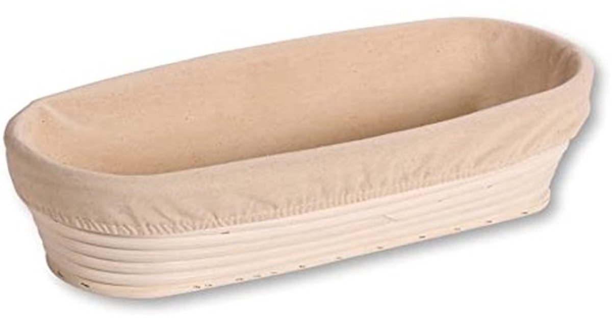 Rijsmand voor Brooddeeg - Rotan, 35,5 x 15,5 x 9 cm - Afneembare Textielvoering