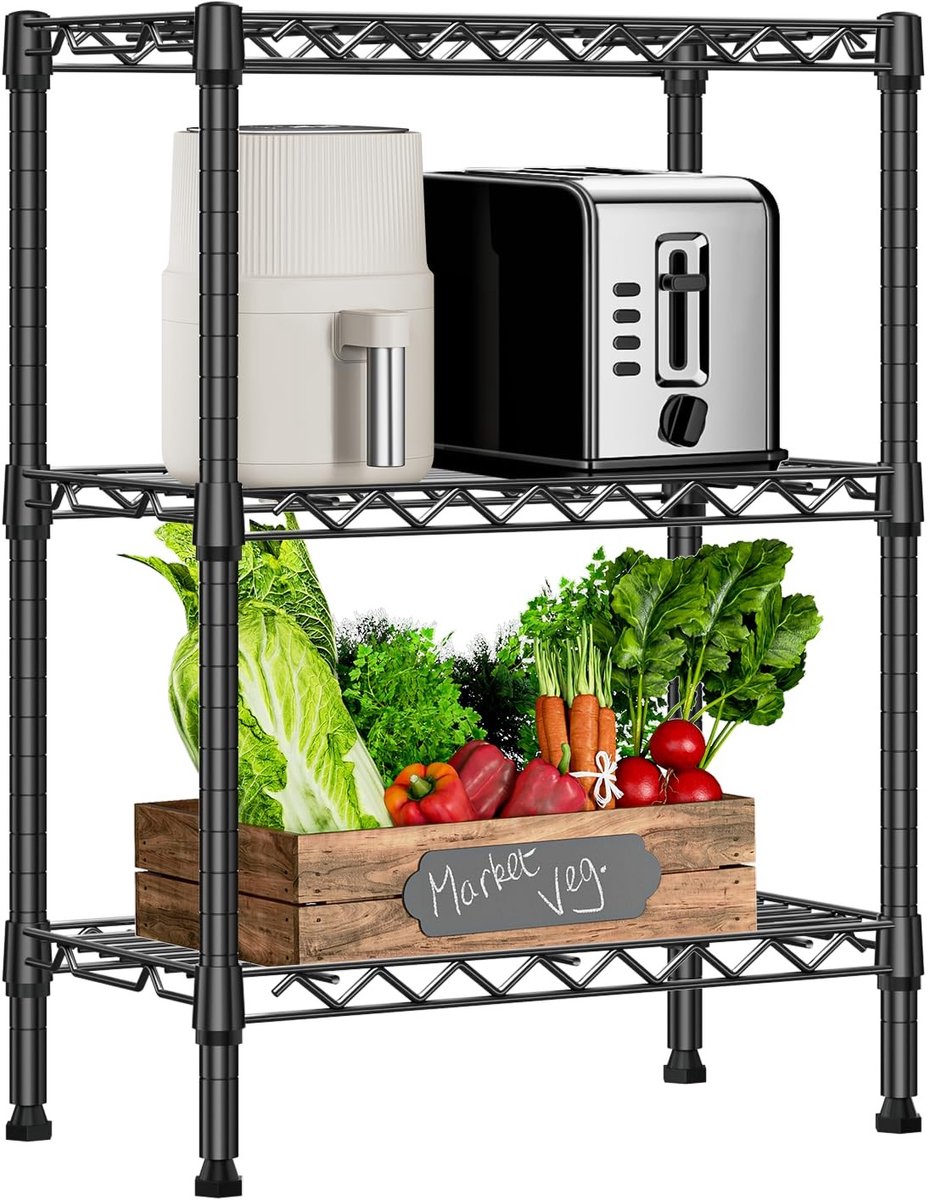 Solidchoice - Metalen Opslagrek met Verstelbare Planken 3-laags