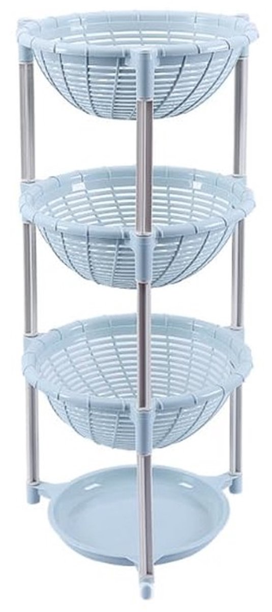 Solidchoice - 3-laags Opbergrek voor Groenten en Fruit in Blauw