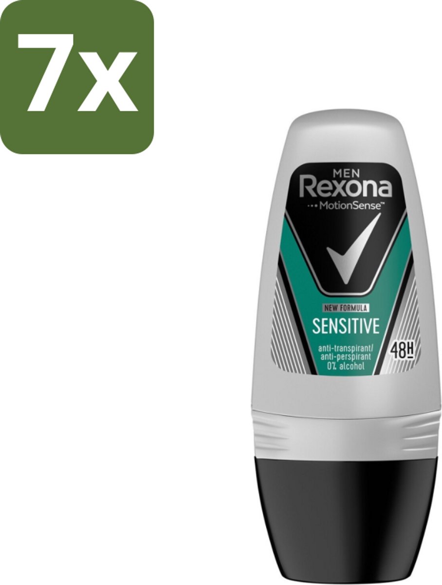 Rexona Men - Sensitive - Deo Roll-on - Anti-transpirant - 50 ml - Bulkverpakking - 7 stuks