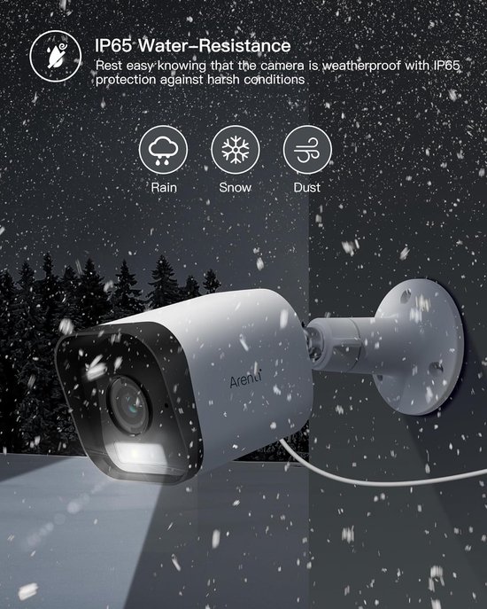 Buiten Camera - Beveiligingscamera Set - Woning Beveiligen - Kleur Nachtzicht - 4MP - Wit — afbeelding 3