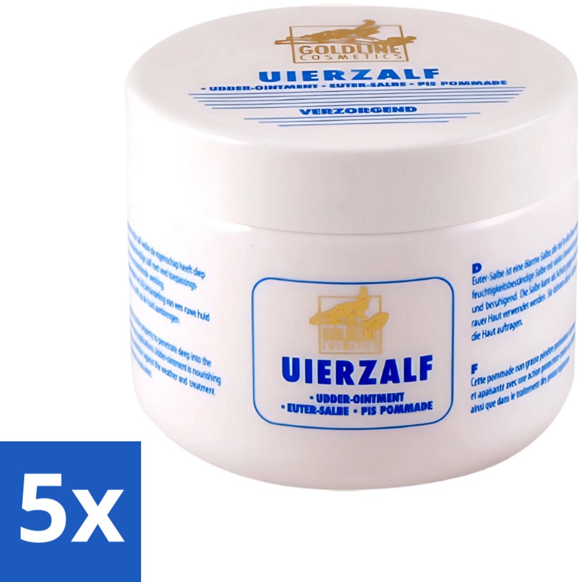 5 x Goldline - Uierzalf - Bodycrème - Beschermend - 250 ml - Uierzalf - Bodycrème - Huidbescherming - Huidverzorging - Gevoelige Huid