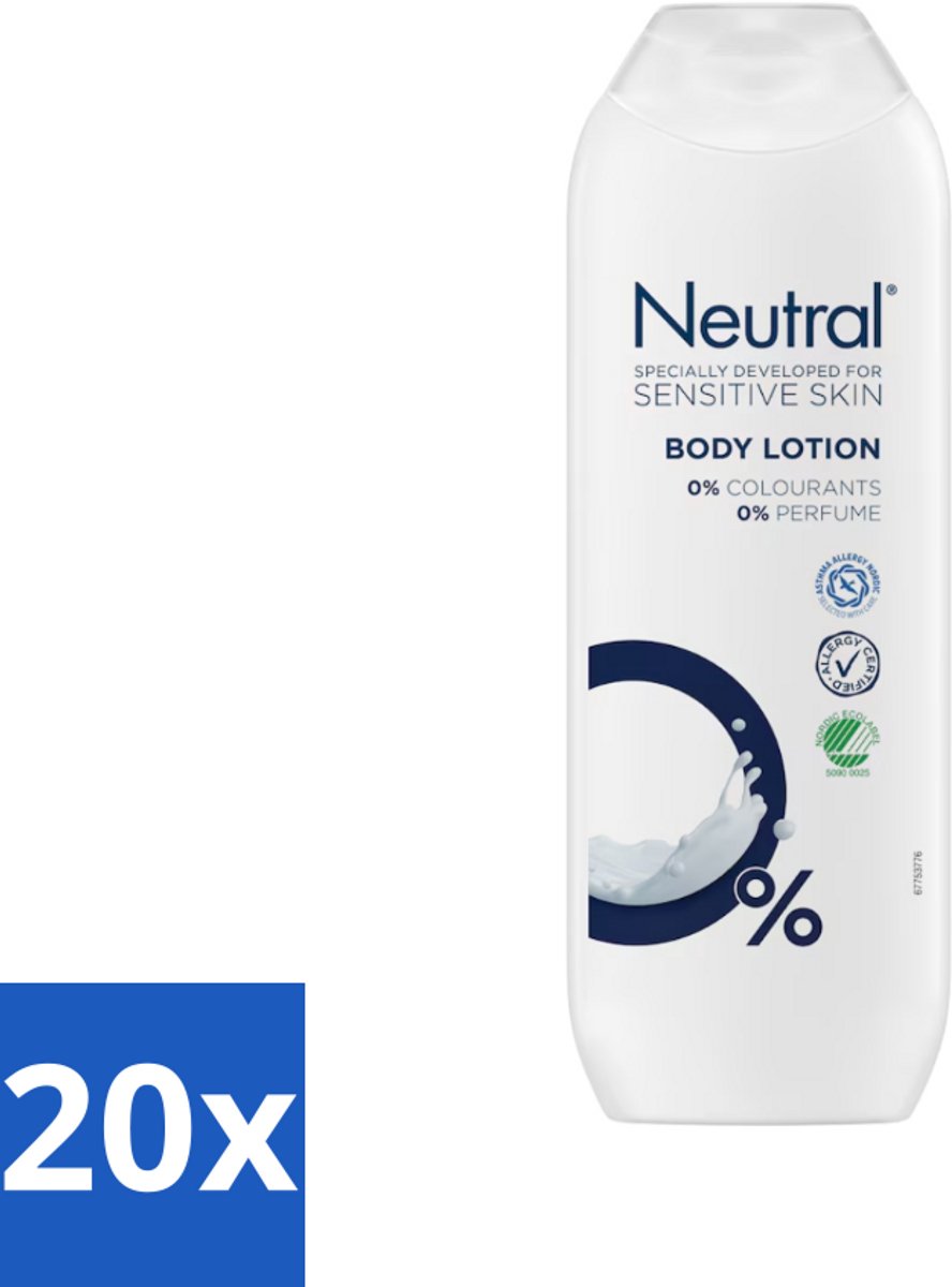 20 x Neutral - Bodylotion - Gevoelige Huid - 0% Kleurstof & Parfum - 250 ml - Gevoelige Huid - Bodylotion - Hydratatie - Zachte Huid - 0% Parfum