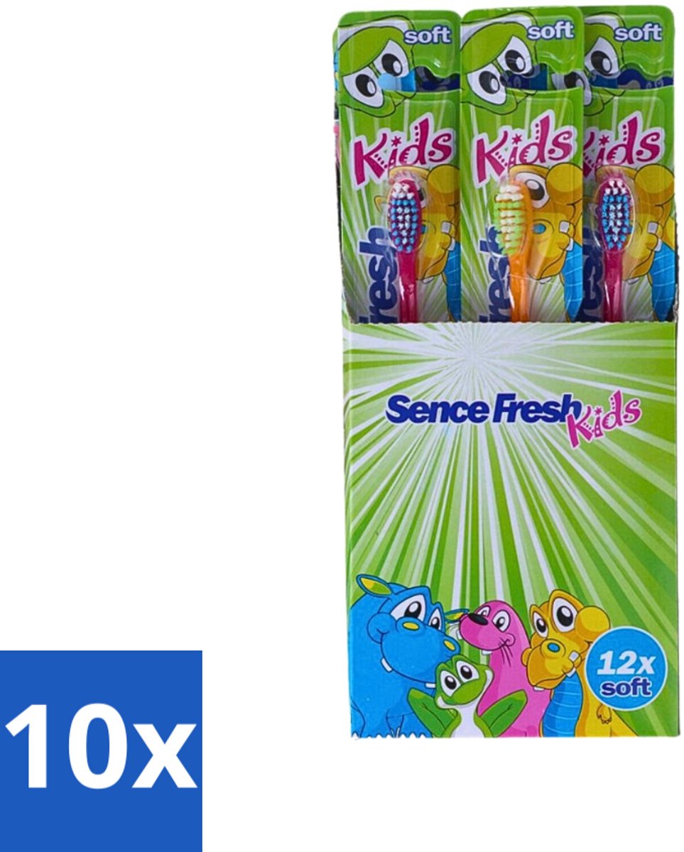 Sence - Fresh Kids Soft - Tandenborstels - Zacht - 12 Tandenborstels - Bulkverpakking - 10 stuks