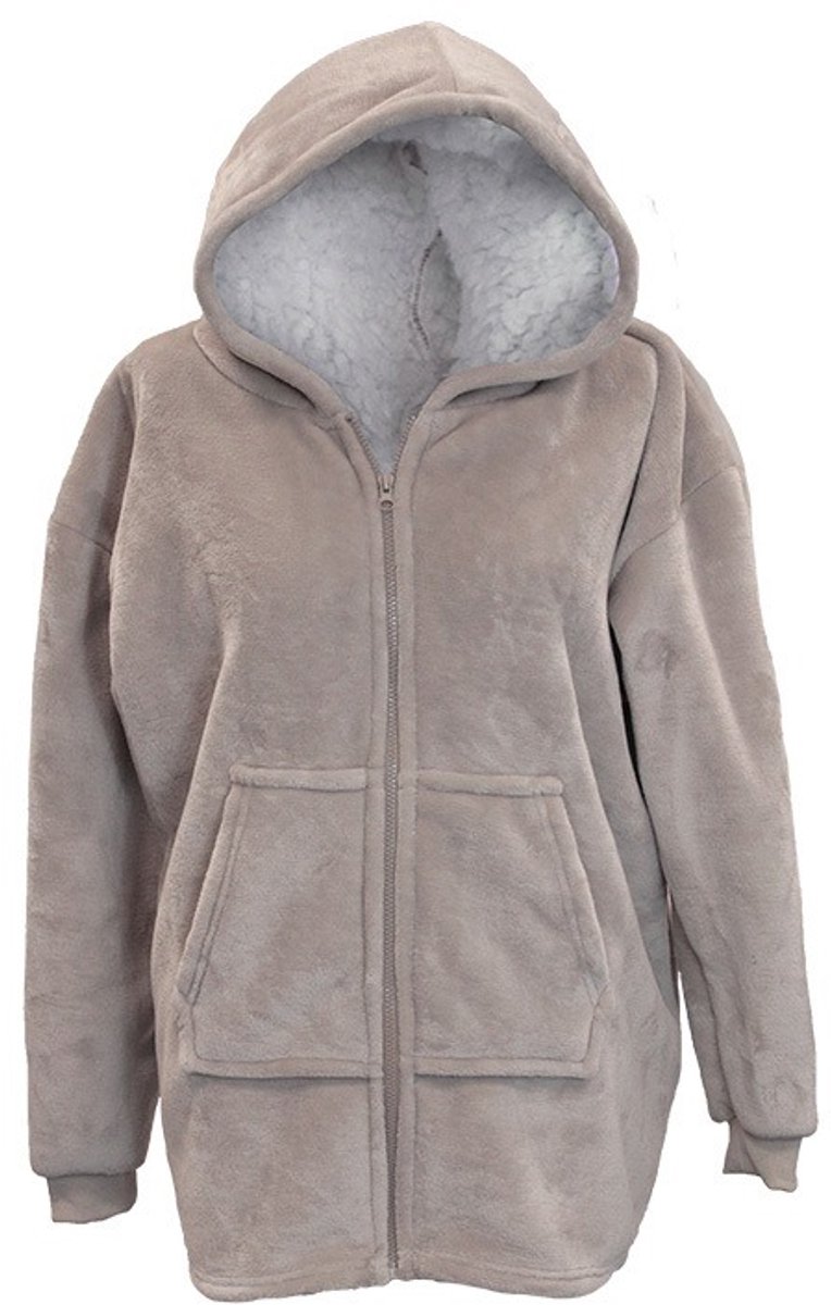 Unique Living Ruby - Fleecevest met capuchon - Zand