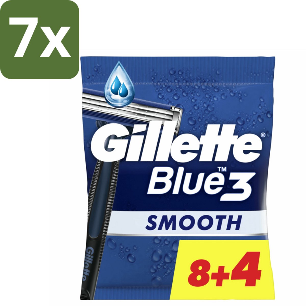 7 x Gillette Wegwerpmesjes Blue III 12 stuks per verpakking - Scheermesje - Scheermes - Scheerbeurt - Scheerhandvat - Scheerhoofd