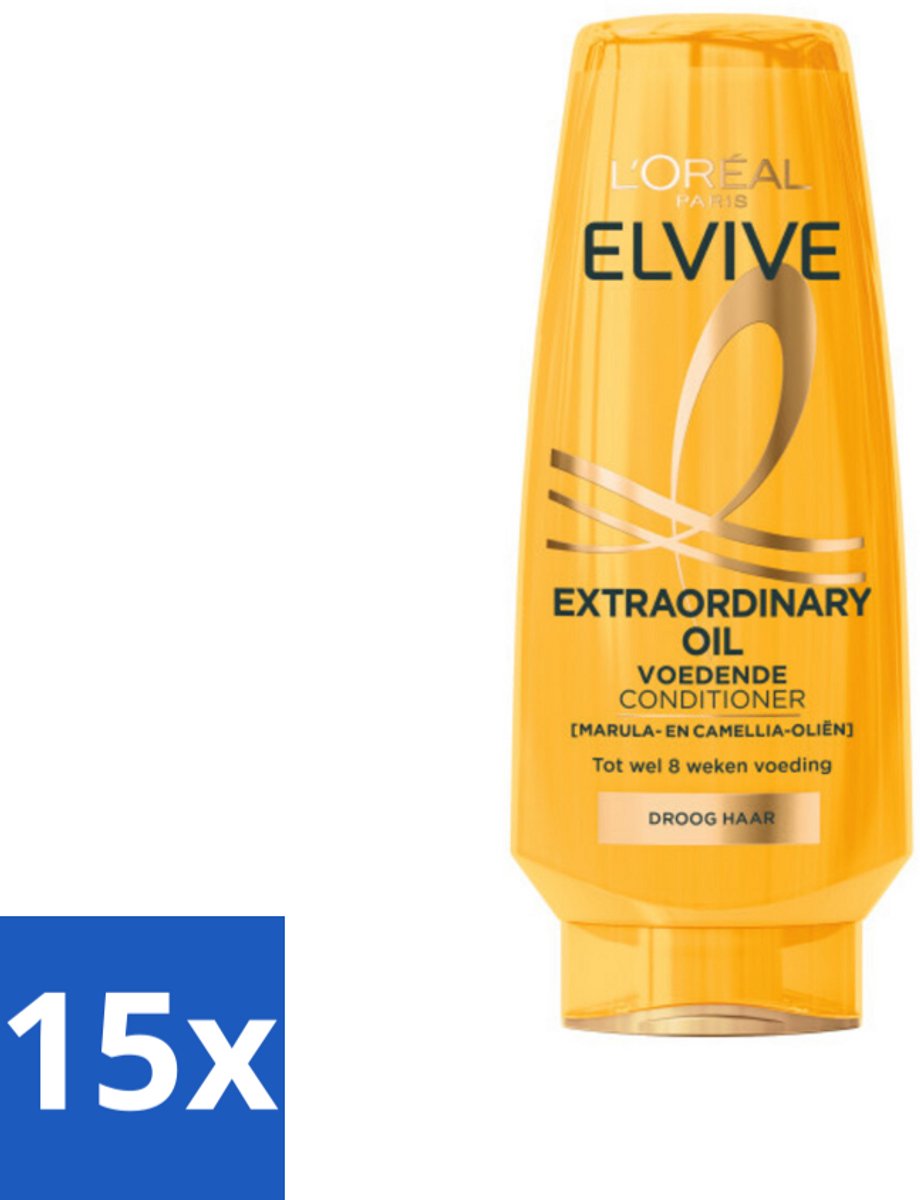 15 x L'Oréal Elvive Extraordinary Oil Conditioner 200 ml - Droog Haar - Haar Verzorging - Haar Hydraatatie - Haar Herstel - Haar Glans