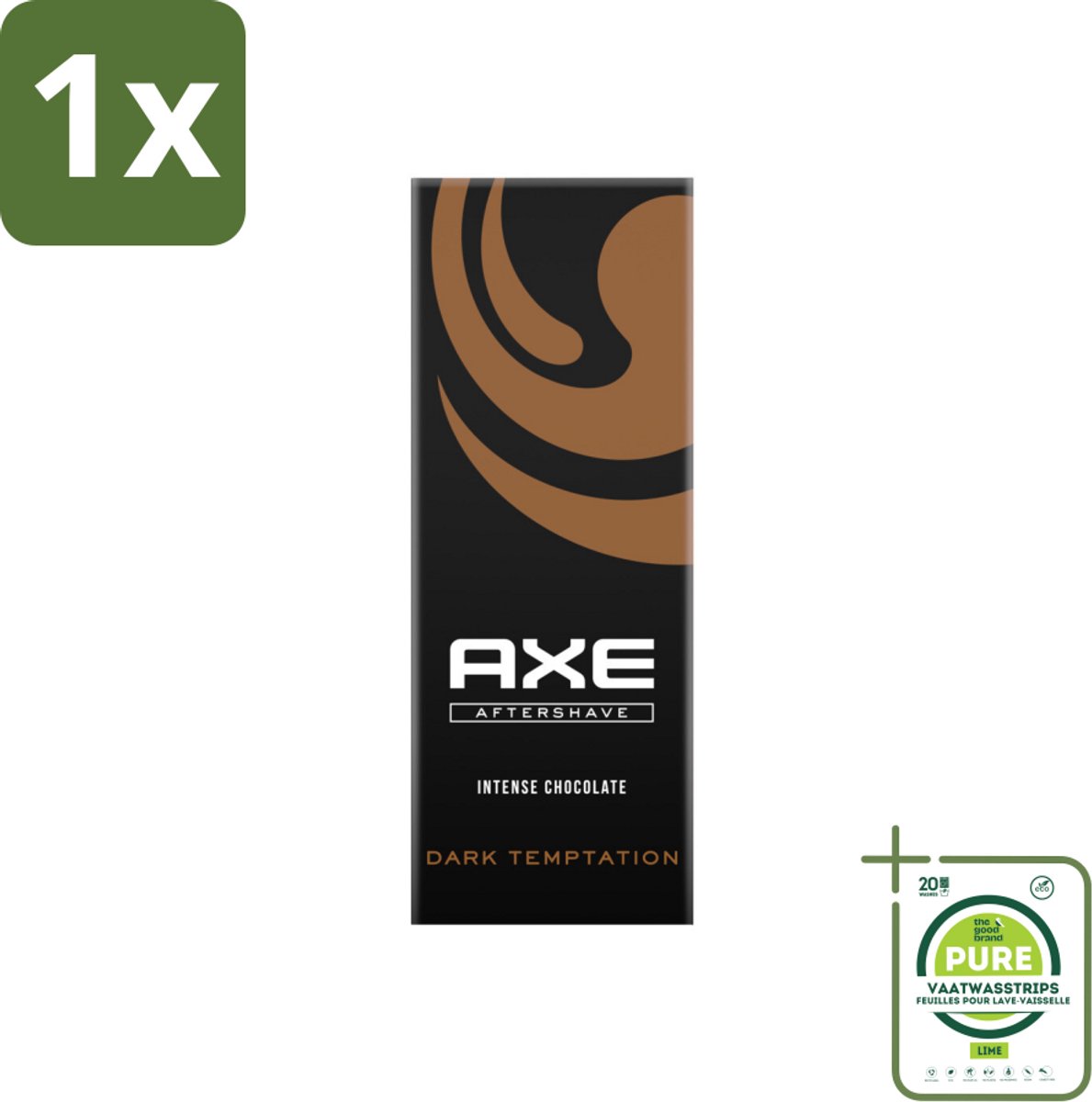 1 x Axe Dark Temptation Aftershave 100 ml - Aftershave - Chocolade - Aftershave Geur - Verleidelijk Aroma - Huidkalmering