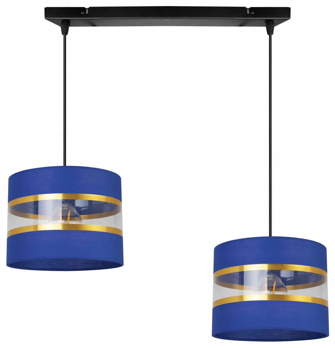 Glamour Hanglamp gemaakt van Cape, Goud & Marine stoffen