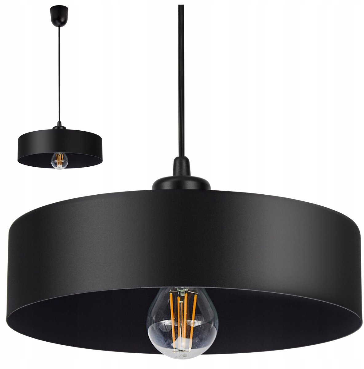 Moderne Zwarte Plafondlamp / Hanglamp met E27 fitting