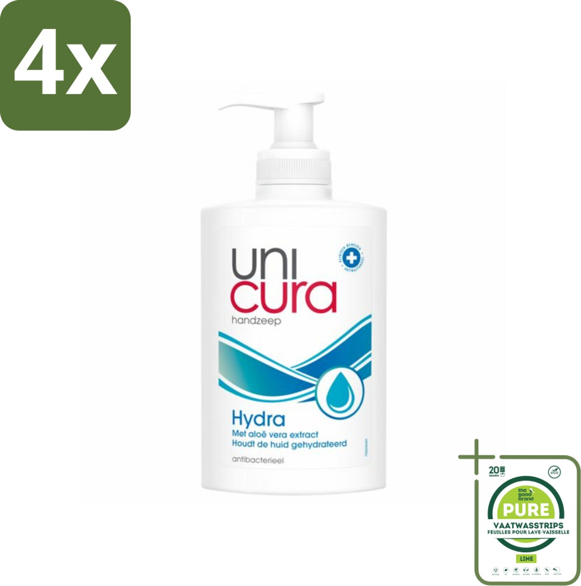 Unicura Vloeibare Handzeep Hydra 250 ml - Voordeelverpakking - 4 stuks - Handzeep - Hydra