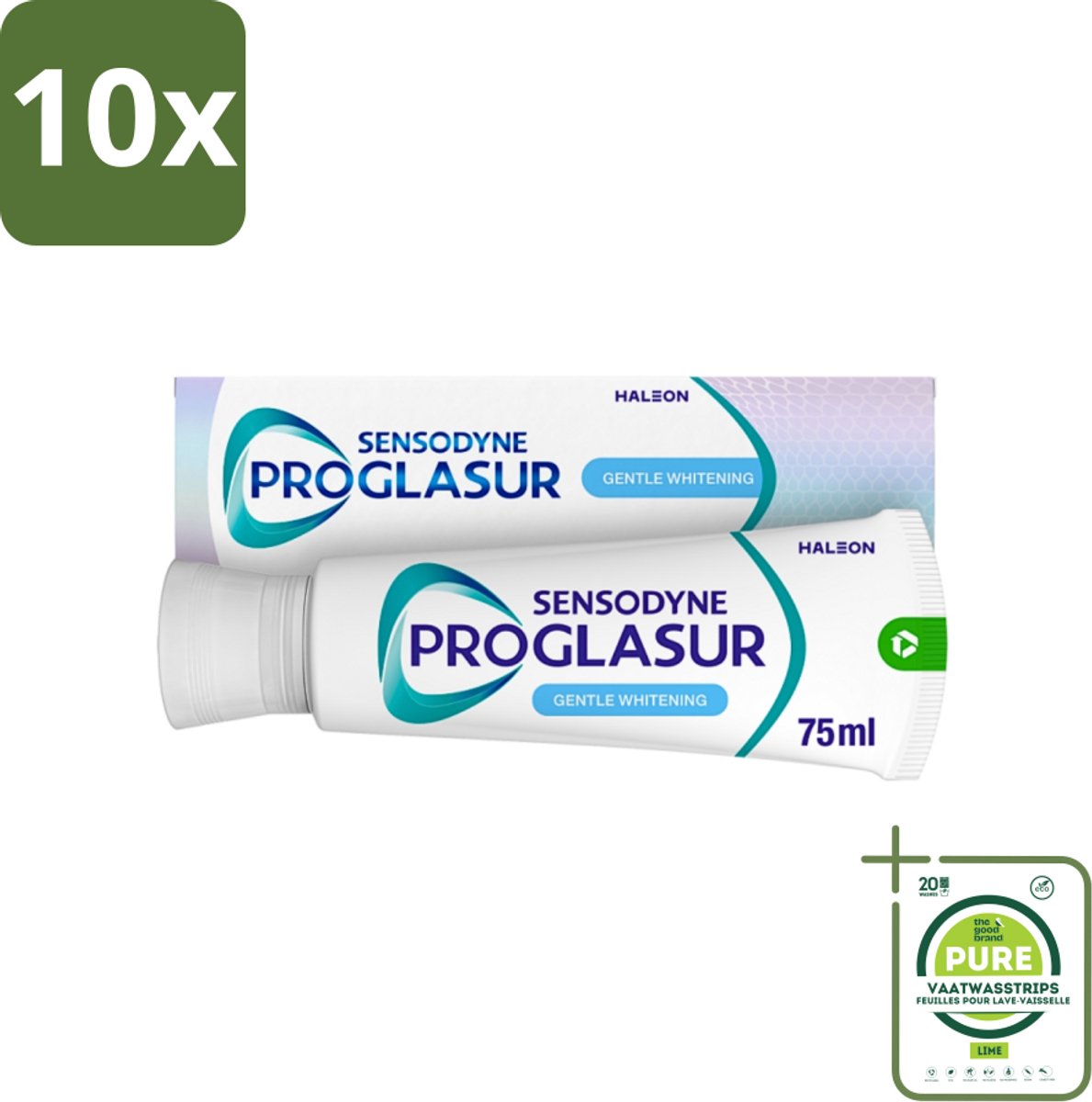 10 x Sensodyne - Tandpasta - Proglasur Gentle Whitening - Verheldert Glazuur - 75 ml - Grootverpakking - Tandpasta - Tandpasta Whitening - Tandpasta Voor Tanderosie - Tandpasta Voor Gezond Glazuur - Tandpasta Voor Gevoelige Tanden