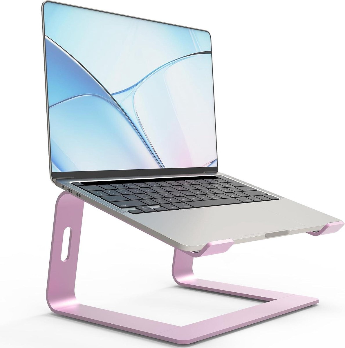 Laptopstandaard - Laptopverhoger computer - Ergonomisch werken - Afneembaar aluminium ontwerp - 10-156 inch - Roze