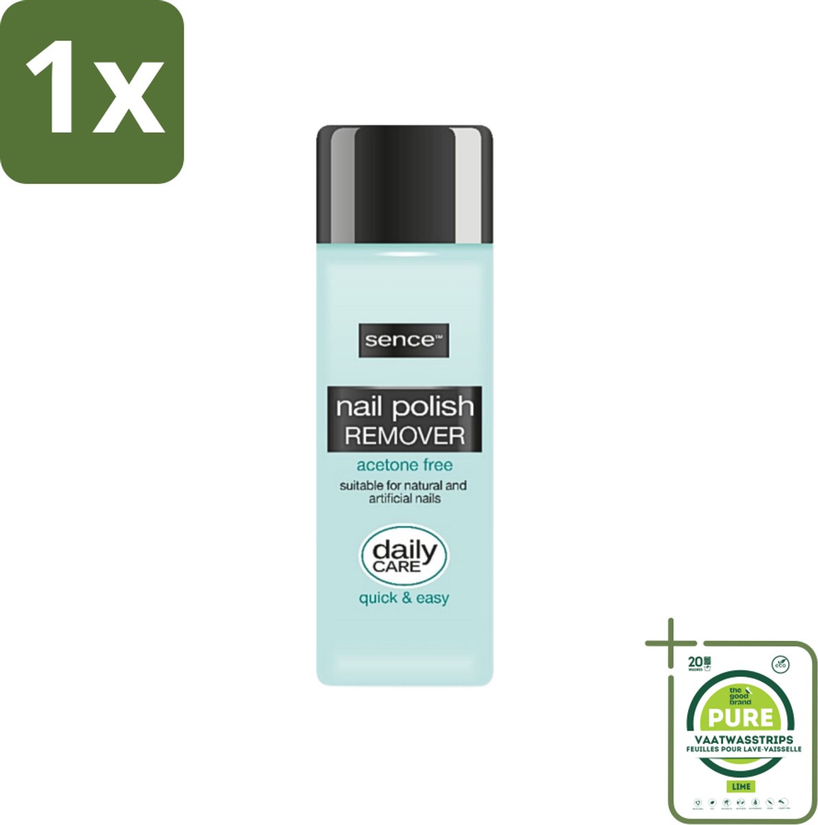 1 x Sence - Acetonvrij - Nagellakremover - Pompflacon - 175 ml - Nagellakremover - Acetonvrije Nagellakverwijdering - Pompflacon - Nagellak Verwijderen - Milde Nagellakverwijdering