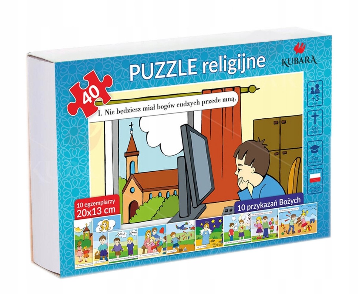 Religieuze Legpuzzel: 10 Geboden voor Kinderen (40 Stukjes)