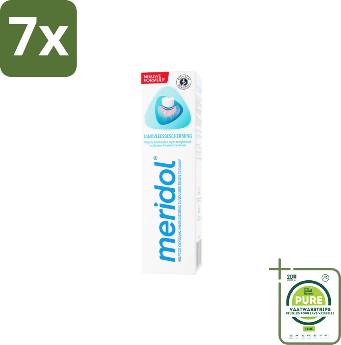 7 x Meridol Tandpasta Tandvleesbescherming 75 ml - Grootverpakking - Tandpasta - Tandvlees - Geïrriteerd Tandvlees - Mondgezondheid - Antibacterieel