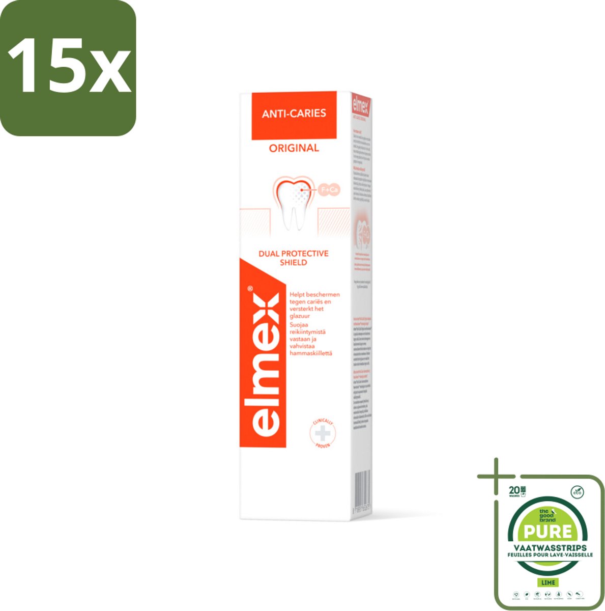 15 x Elmex Tandpasta Anti-Cariës Original 75 ml - Grootverpakking - Anti-cariës - Tandpasta - Cariës - Gaatjes - Tandglazuur