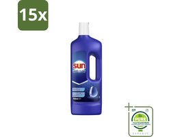 15 x Sun Spoelglans Normaal 750 ml - Grootverpakking - Spoelglans - Vaatwasmachine - Droogtijd - Kalkaanslag - Strepen