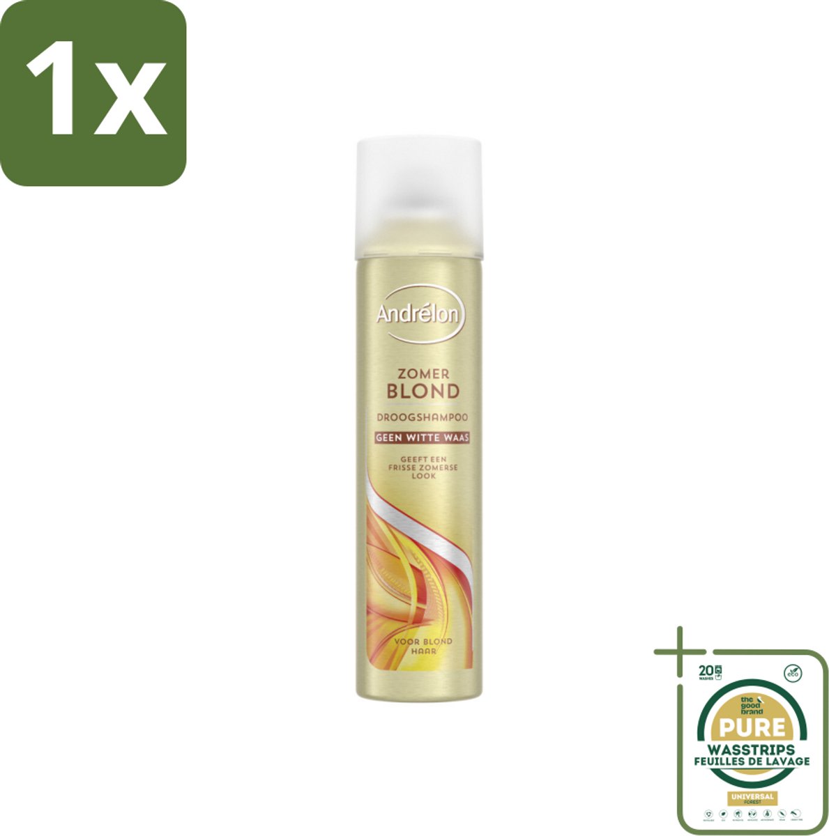 1 x Andrélon Droogshampoo Zomer Blond 245 ml- Zomerblond - Droogshampoo - Blond Haar - Vet Absorberend - Fris Haar