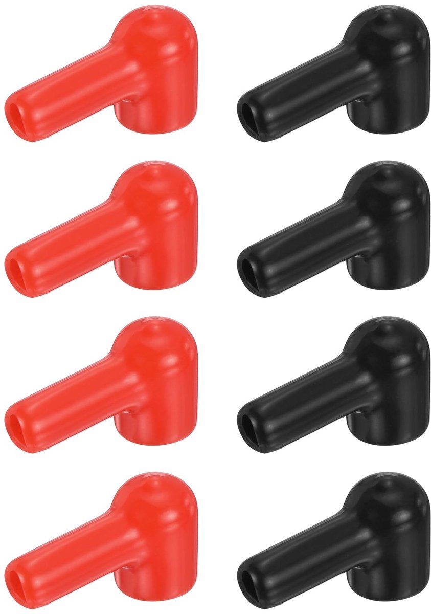 QUARKZMAN Batterijklemafdekking, 8 stuks PVC accupoolafdekking, positief negatief, accupoolafdekkingen - ShopVlot