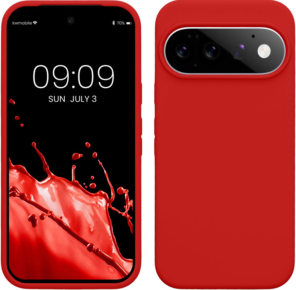kwmobile telefoonhoesje geschikt voor Google Pixel 11 / Pixel 11 Pro - Hoesje met siliconen coating - Smartphone case in klassiek rood