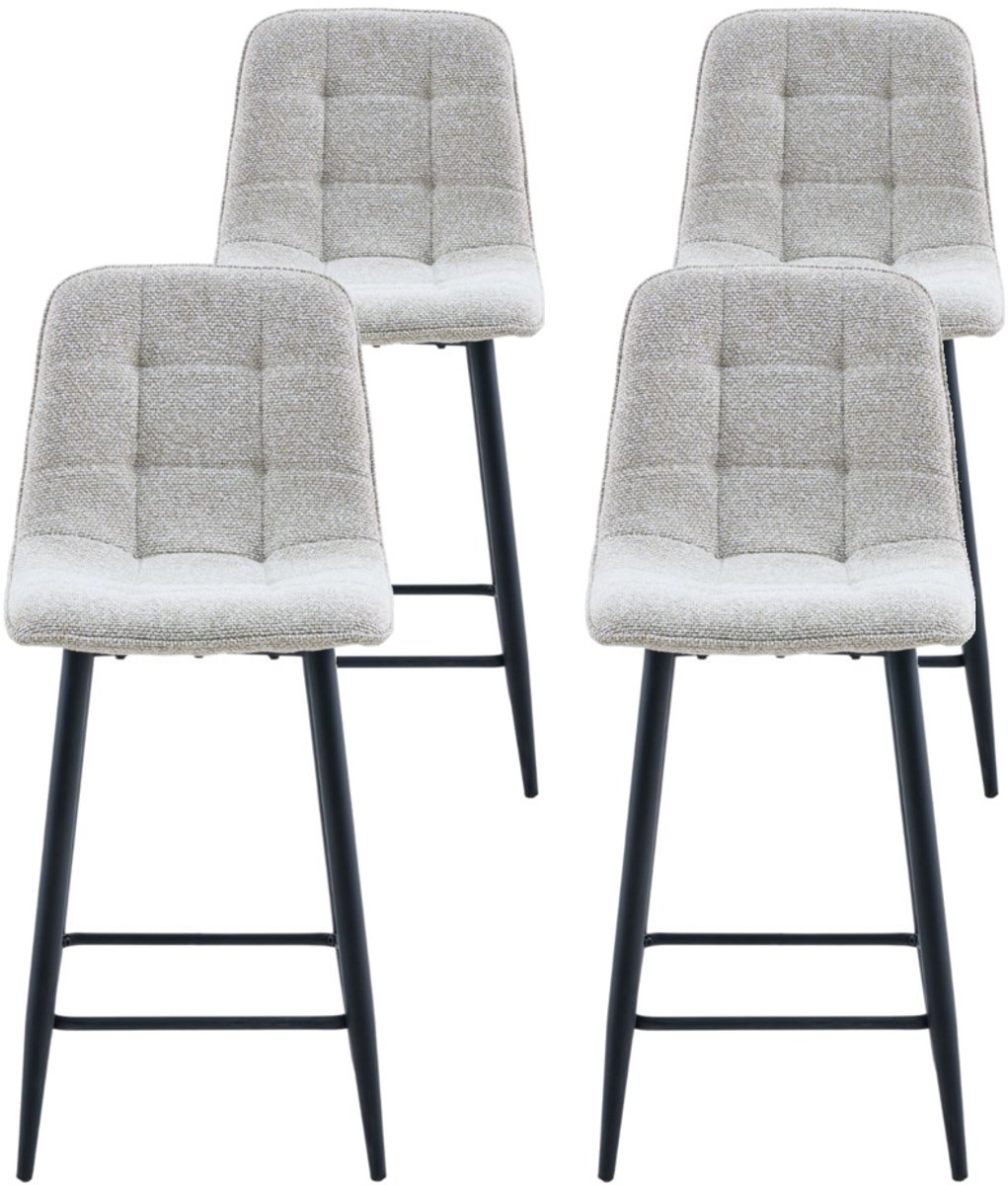 DS4U® - Hugo barkruk 65 cm - Set van 4 - Champagne - Stof