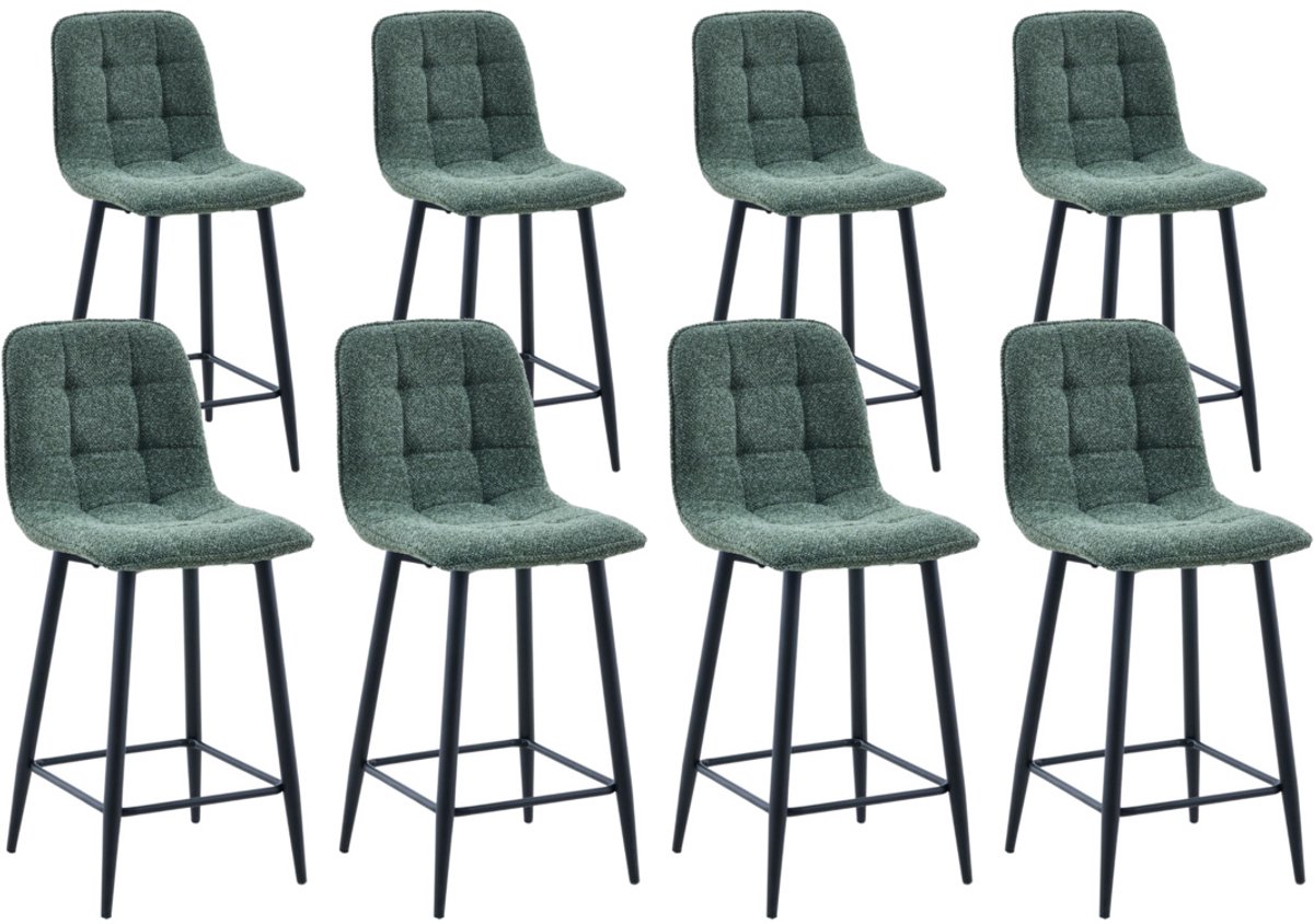DS4U® - Hugo barkruk 65 cm - Set van 8 - Groen - Stof
