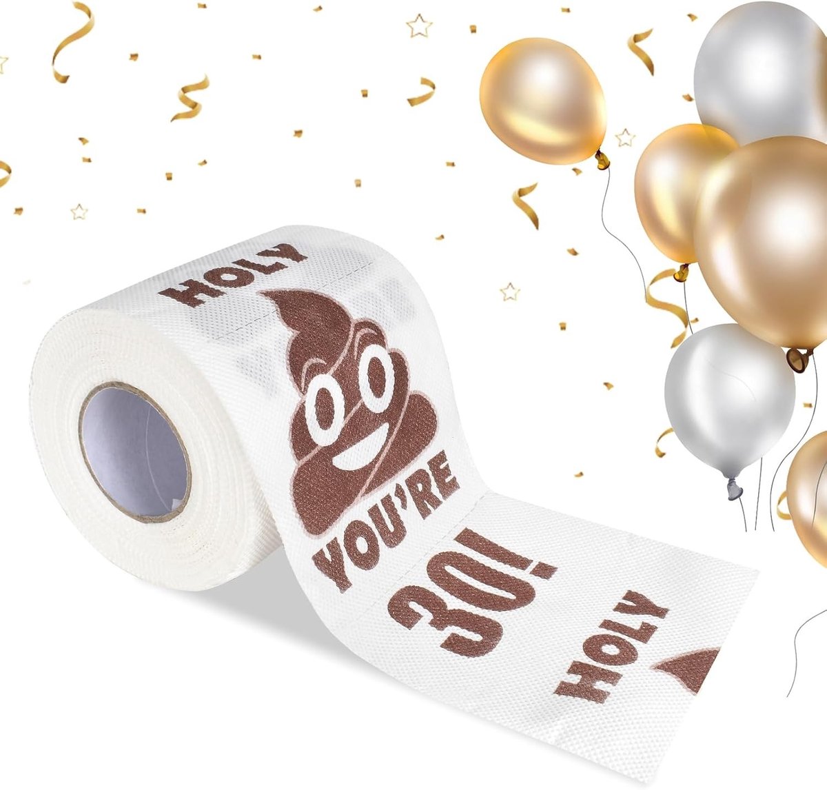 Verjaardags toiletpapier voor mannen en vrouwen, grappige verjaardagscadeaus, feestdecoraties en gags voor vrienden en familie (30e verjaardag)