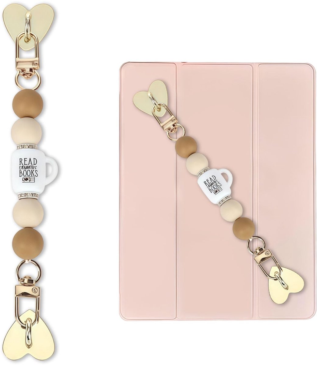 Elzusha - Silicone Beads Polsband voor E-Reader met Telefoon Charm